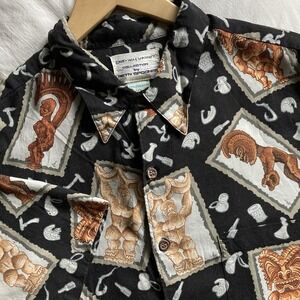 Vtg Reyn Spooner Dietrich Varez Aloha Tiki ButtonUp Shirt Men XL Ku War God Loud
